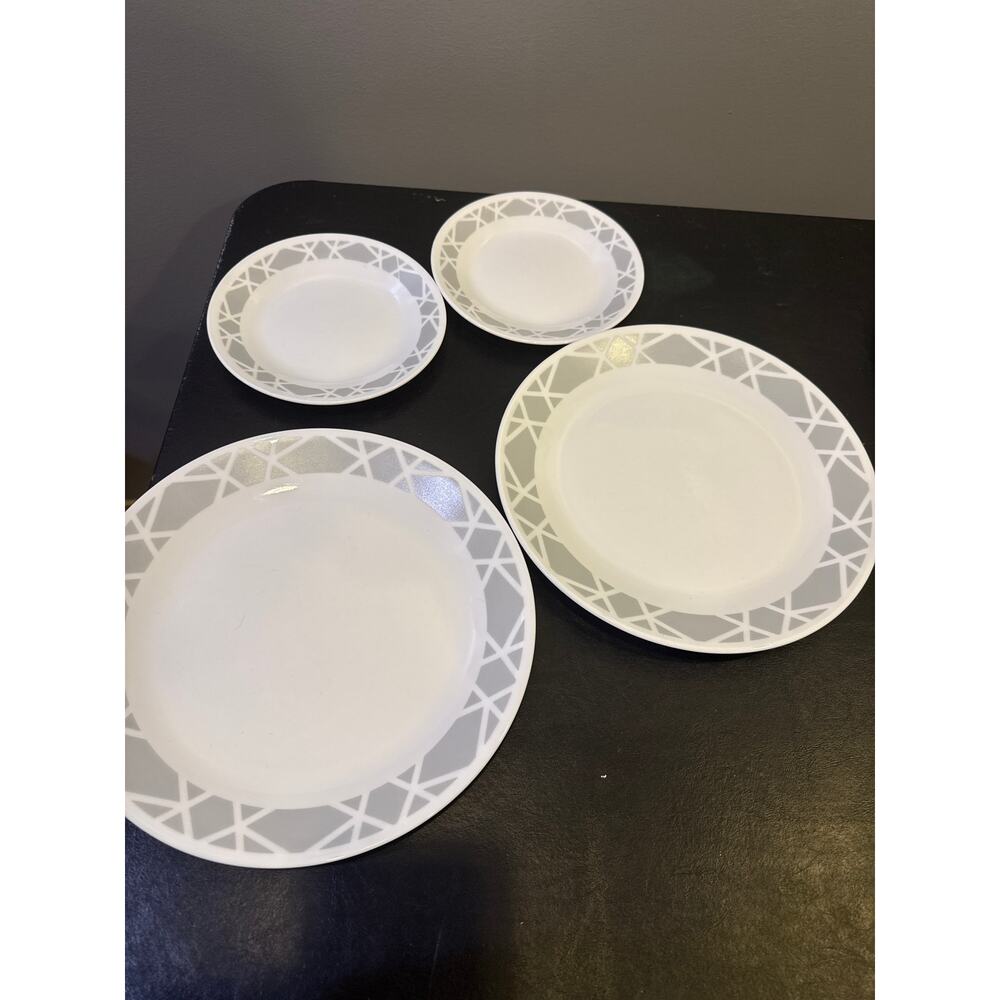 CORELLE VITRELLE MYSTIC GRAY Dinner Plates SET OF 2 10.25” SET OF 2 app 3/4"